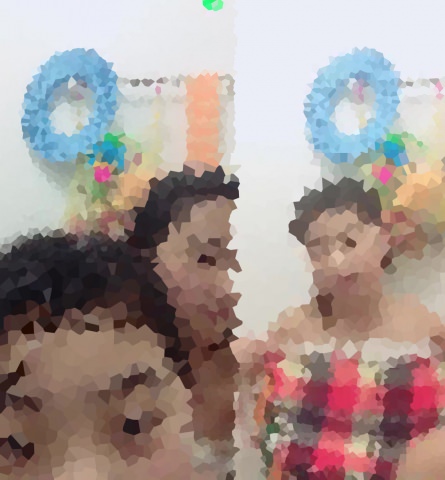 お風呂でふざけ合いながら