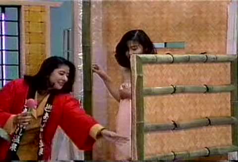 女子アナ温泉紹介、見えてはいけない所が