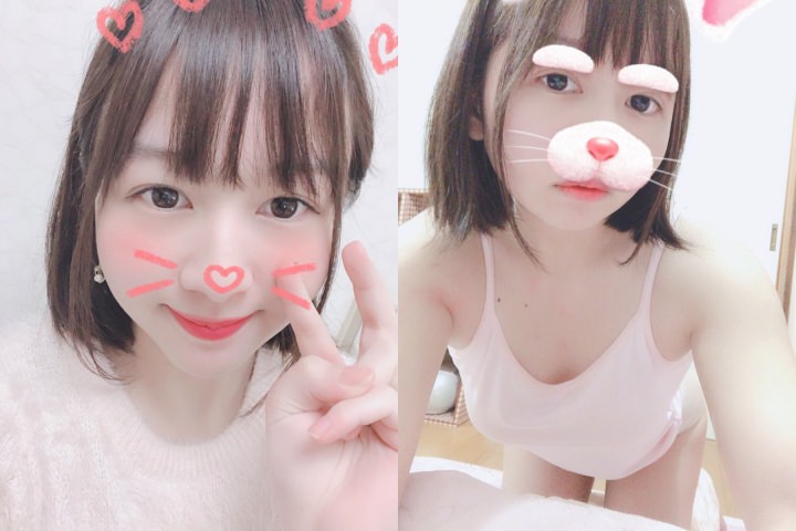 可愛い配信胸チラ